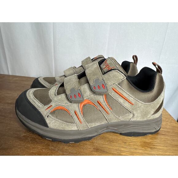 Propét Shoes Men's 7.5 Connelly Strap Slip-On Sneaker Gray Gunsmoke Orange M5502 - Picture 2 of 11